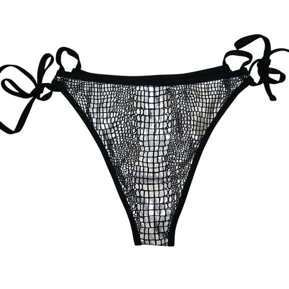 BeachSissi Womens L Silver Black Two Piece String Bikini - Picture 6 of 10